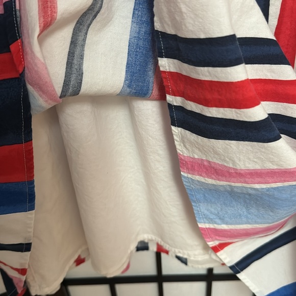 🆕 NWOT Lands’ End Colorful Striped Cotton Trapeze Twirl Dress Fully Lined Sz 12 - Picture 4 of 7